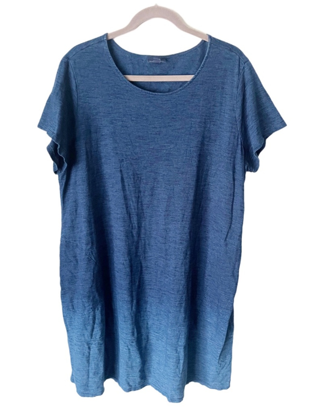J. Jill Dress Women's XL Pure Jill Indigo Blue Space Dyed Coastal Mature Cotton